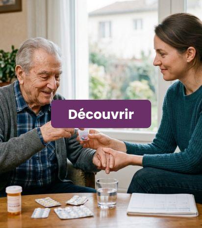 Aide à domicile surveillance prise médicaments Lyon